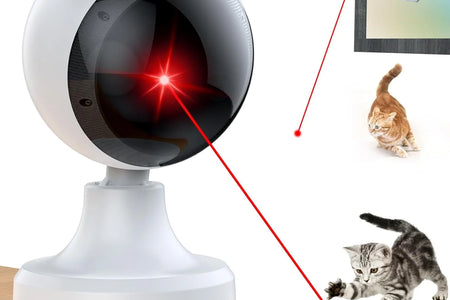 Automatic Cat Laser Toys, Interactive Laser Cat Toys for Indoor Cats/Kitty/Dogs, Cat Laser Toy Automatic White